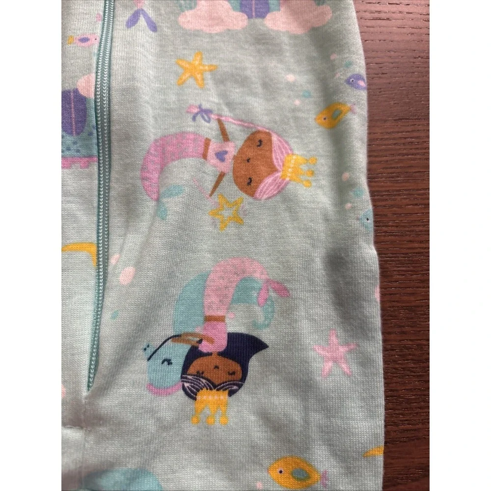 The Children's Place Mermaid Snug‎ Fit Cotton 1 Piece Pajamas 0-3 Mos NWT 2-Pk